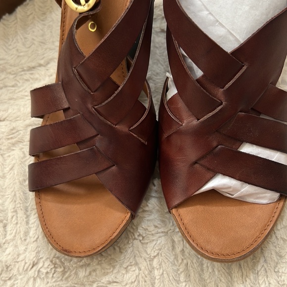 Franco Sarto brown leather wedge style Hanako Size 8.5, New - Picture 11 of 16